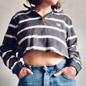 Cropped Long Sleeve Polo